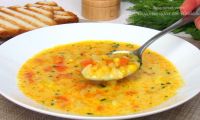 Сырный суп из плавленных сырков дружба, картофеля и кукурузы