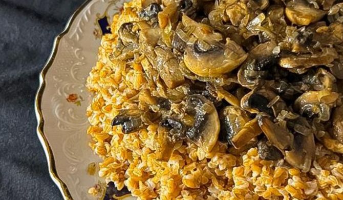 Полба с грибами и луком рецепт