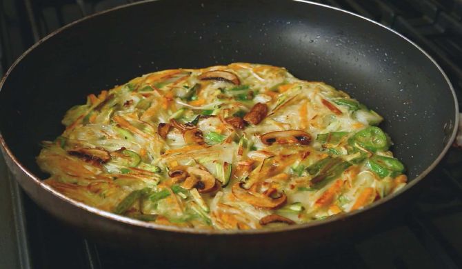 Паджон корейские овощные блины рецепт