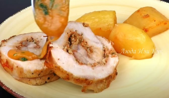 Рулет из свинины запеченный в духовке — Кулинарные рецепты с фото