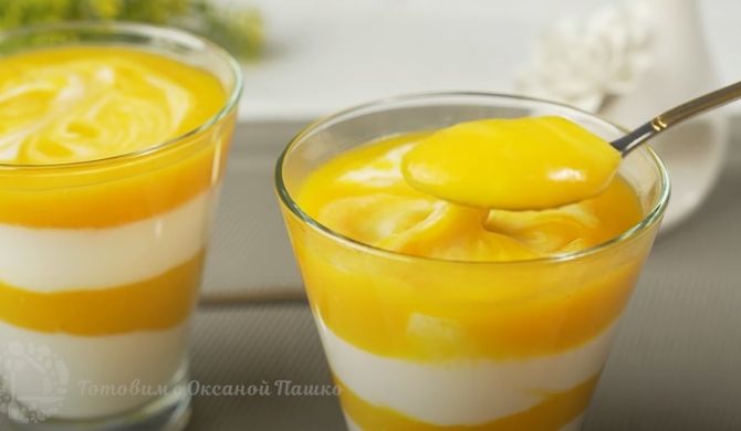 Десерт в стакане с манго и йогуртом рецепт