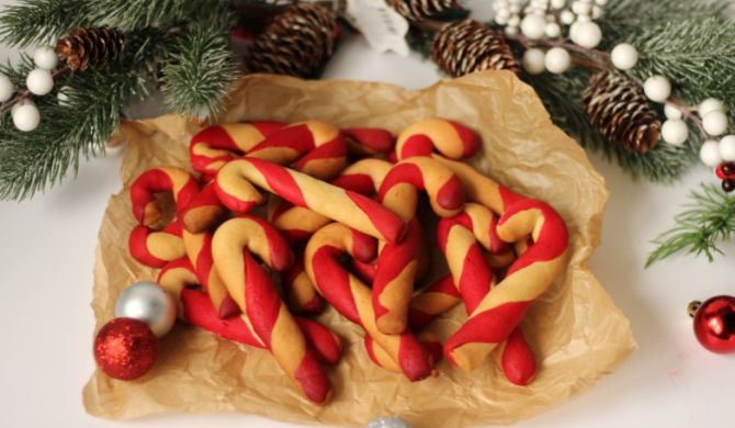 Печенье Трости Санта-Клауса на Новый Год рецепт