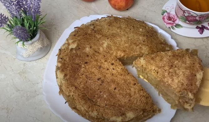 Яблочный насыпной пирог с манкой рецепт