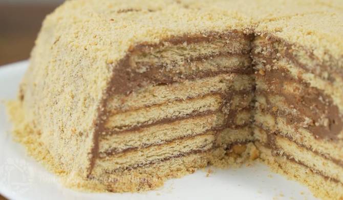 Торт без выпечки из ржаного крекера – кулинарный рецепт