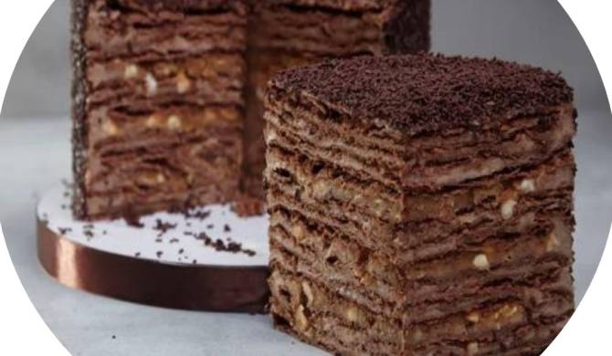 Шоколадный Торт Наполеон Сникерс с карамелью и орехами рецепт
