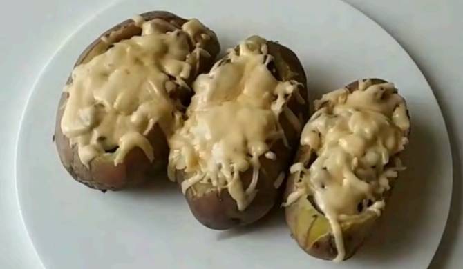 Запеченная картошка фаршированная грибами в духовке рецепт