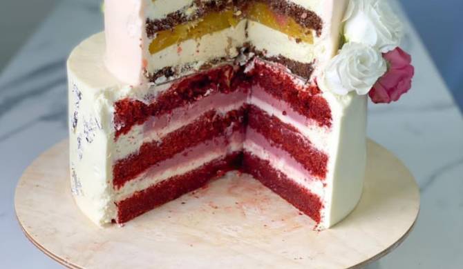 Малиновый Торт Красный Бархат с крем чиз рецепт