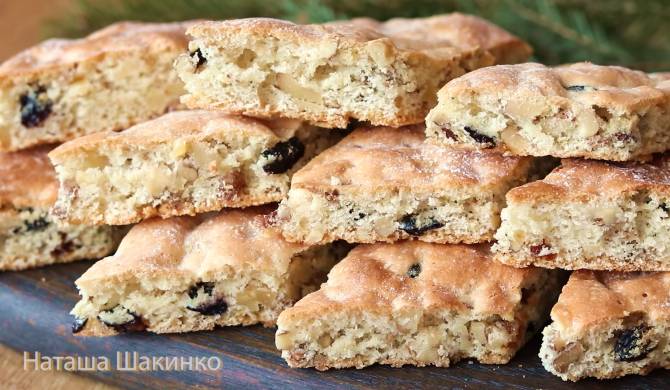 Видео Польское печенье Мазурка с орехами и изюмом рецепт