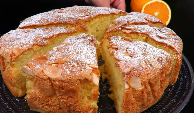 Пышный пирог шарлотка с апельсинами рецепт
