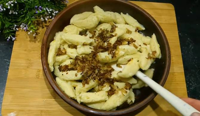Ленивые вареники с картошкой и луком рецепт