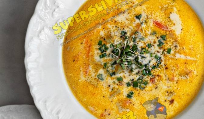 Сырный суп с плавленным сыром и курицей рецепт