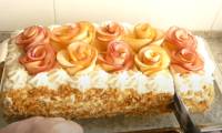 Торт Медовик без раскатки коржей с яблочным кремом
