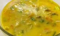 Сырный суп с курицей, грибами и плавленым сырком