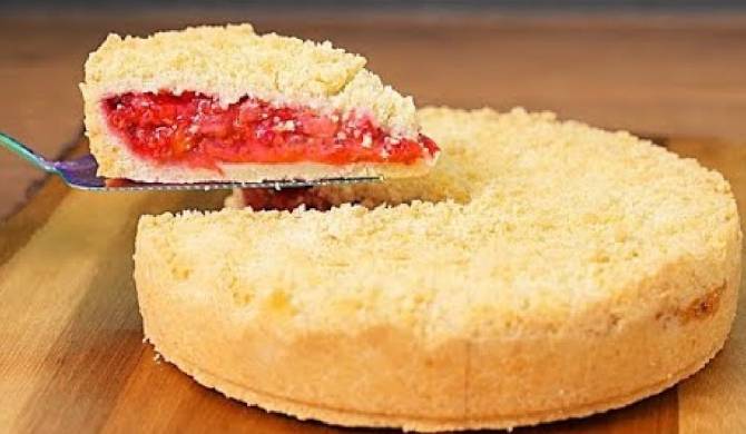 Насыпной пирог с ягодами в духовке рецепт