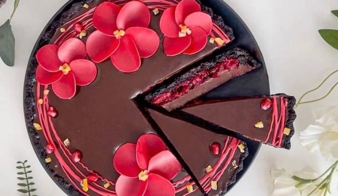 Вишнево-шоколадный тарт пирог рецепт