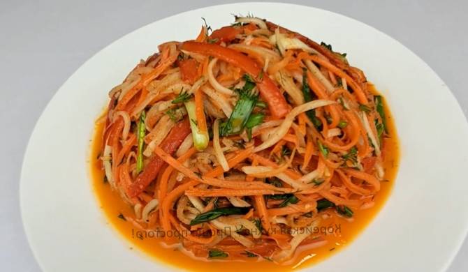 Салат из редьки дайкон с морковью по корейски рецепт