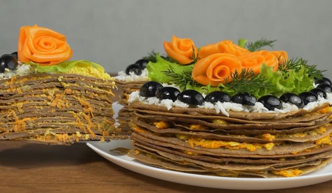 Печеночный торт со сметаной и зеленью, рецепт с фото — витамин-п-байкальский.рф