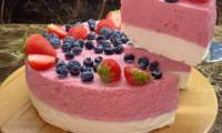ПП Торт Суфле с творогом, йогуртом и ягодами