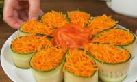 Салат-закуска Цветок из огурцов и моркови по-корейски