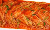 Грибы эноки в кисло-сладком соусе по корейски