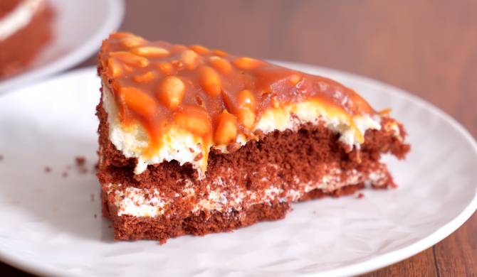 Великолепный торт Сникерс без выпечки – пошаговый рецепт приготовления с фото