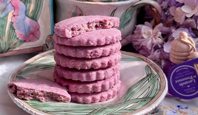 Лавандовое печенье розовое рецепт