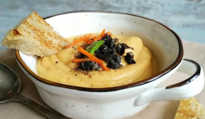 Вкусный постный гороховый суп пюре с грибами рецепт
