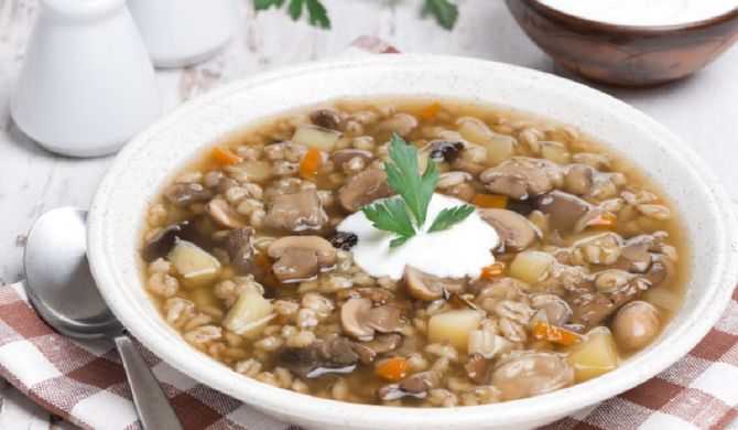 Грибной суп из грибов шампиньонов с перловкой и картошкой рецепт
