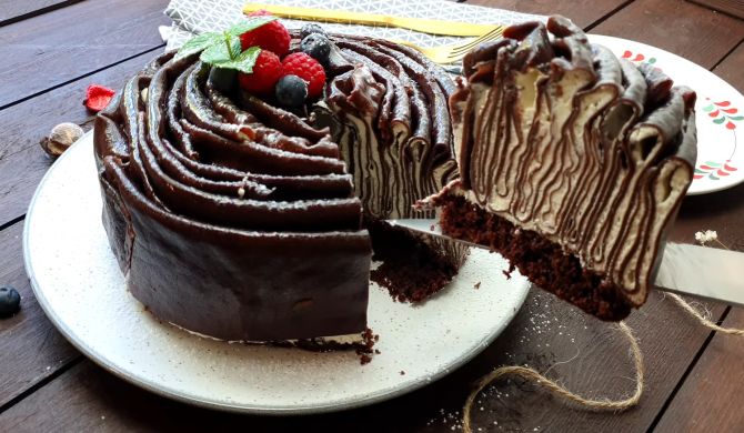 Блинный торт из шоколадных блинов с заварным кремом рецепт пошаговый с фото - натяжныепотолкибрянск.рф