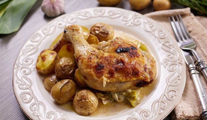 Курица с картошкой в сливочно-горчичном соусе Просто Кухня рецепт