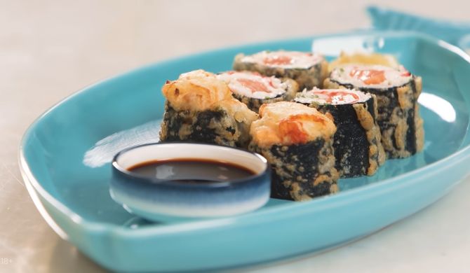 Домашние горячие суши роллы с крабом и лососем от Ивлева рецепт