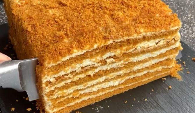 Торт Медовик без раскатки коржей нежный и ароматный рецепт