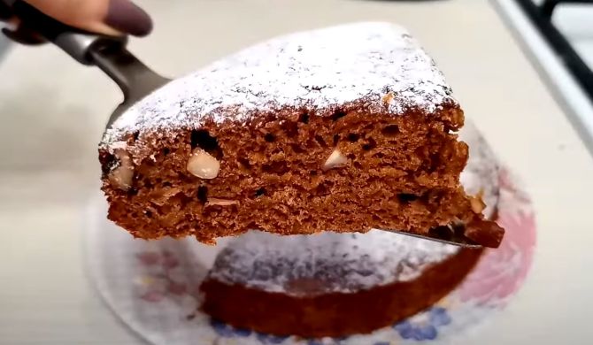 Постный пирог с кофе, медом и орехами рецепт