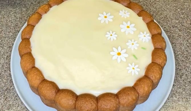 Лимонный пирог из бисквита с кремом рецепт
