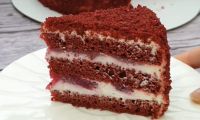 ПП торт Красный Бархат с малиной и творожным кремом