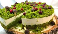 Съедобный бисквитный мох в микроволновке для декора тортов