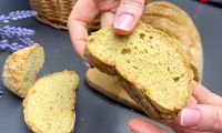 Домашний хлеб из нутовой муки и рисовой муки с псиллиумом