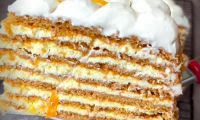 Апельсиновый торт Медовик с заварным кремом