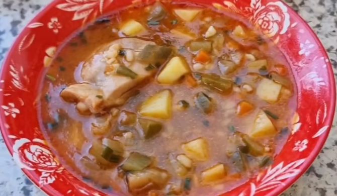 Суп рассольник с булгуром и солеными огурцами рецепт
