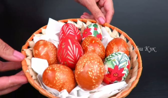 Как покрасить яйца салфетками Декупаж на Пасху рецепт