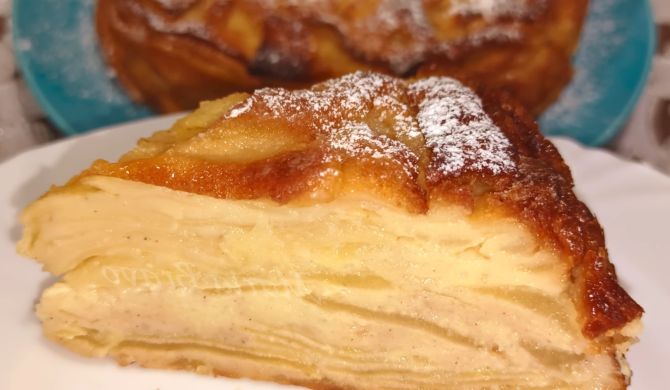 Итальянский Невидимый пирог мало теста много яблок рецепт
