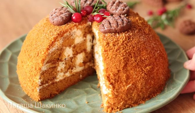 Торт Медовик без раскатки коржей со сметанным кремом рецепт