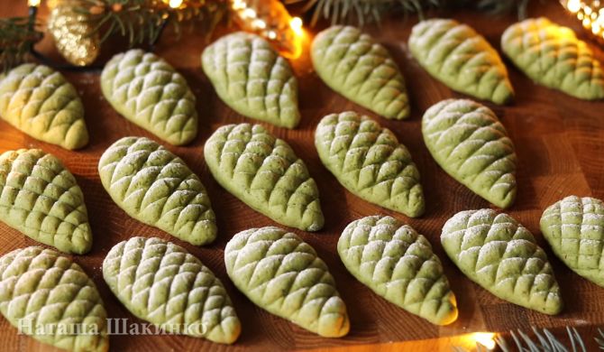 Зеленое печенье с мятой на Новый Год рецепт