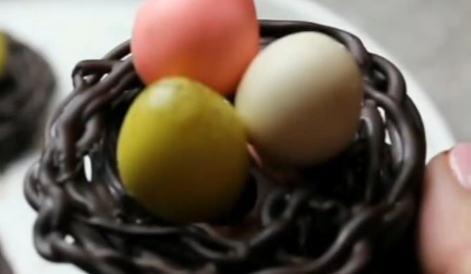 Шоколадное гнездо на пасху рецепт