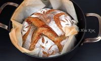 Цельнозерновой хлеб на закваске без дрожжей в духовке