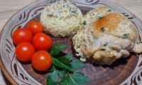 Курица Шкмерули в сливочно-чесночном соусе