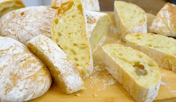 Итальянский хлеб Чиабатта на сухих дрожжах рецепт