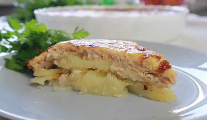 Запеканка картошка под фаршем и сыром в духовке рецепт