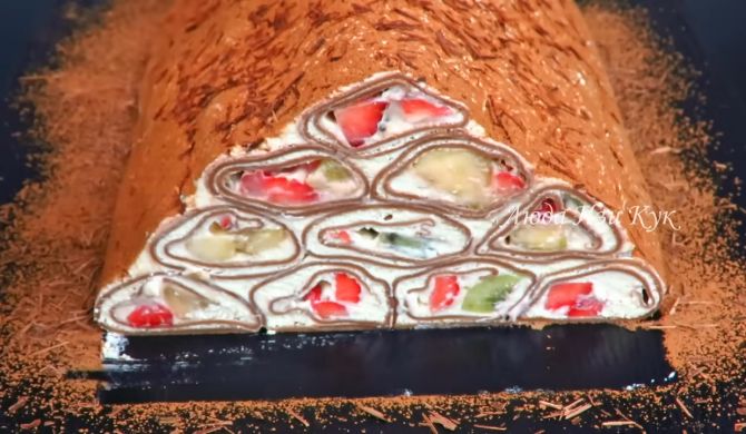 Блинный торт с творогом без выпечки Монастырская изба рецепт