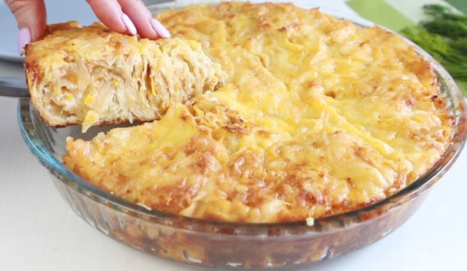 Пирог из лаваша с капустой, яйцом и сыром в духовке рецепт